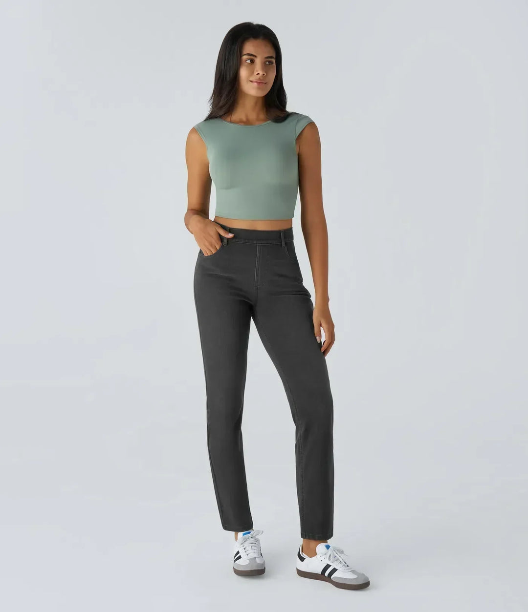 ComfortFit - Elastic and comfortable pants with high waist