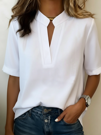 Jenny | Chic Blouse with a V-Neck and Gold Accents