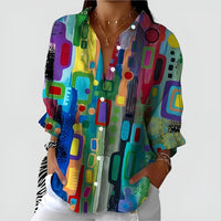 Ava blouse with geometric pattern
