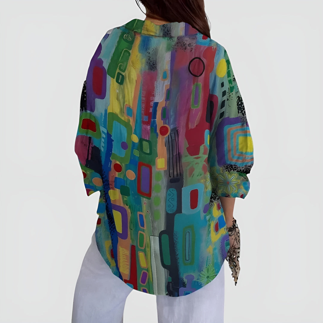 Ava blouse with geometric pattern