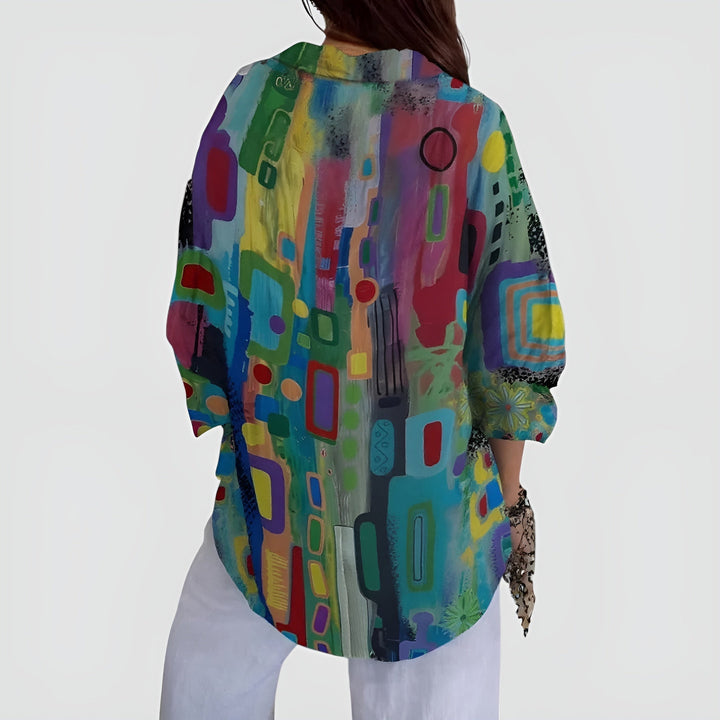 Ava blouse with geometric pattern