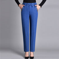Laluna | Women's jeans with side pockets and elastic waist