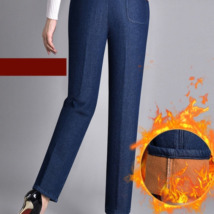 Laluna | Women's jeans with side pockets and elastic waist