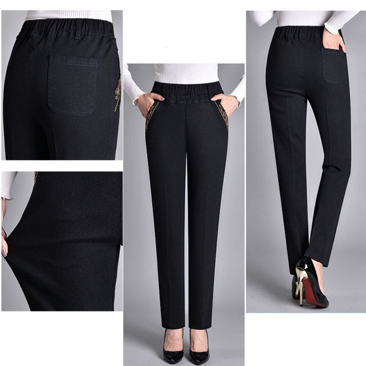 Laluna | Women's jeans with side pockets and elastic waist