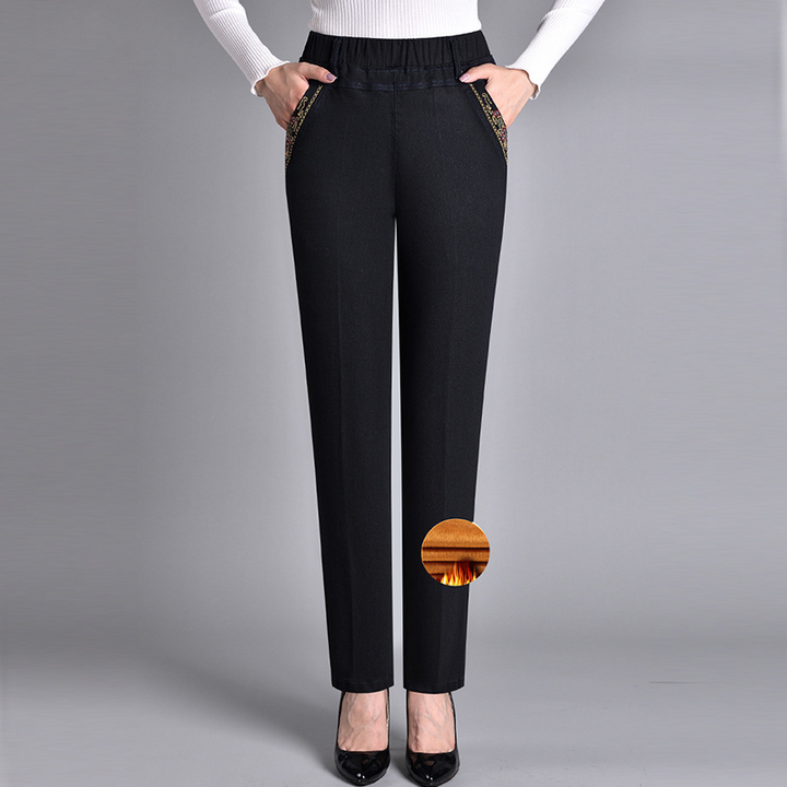Laluna | Women's jeans with side pockets and elastic waist